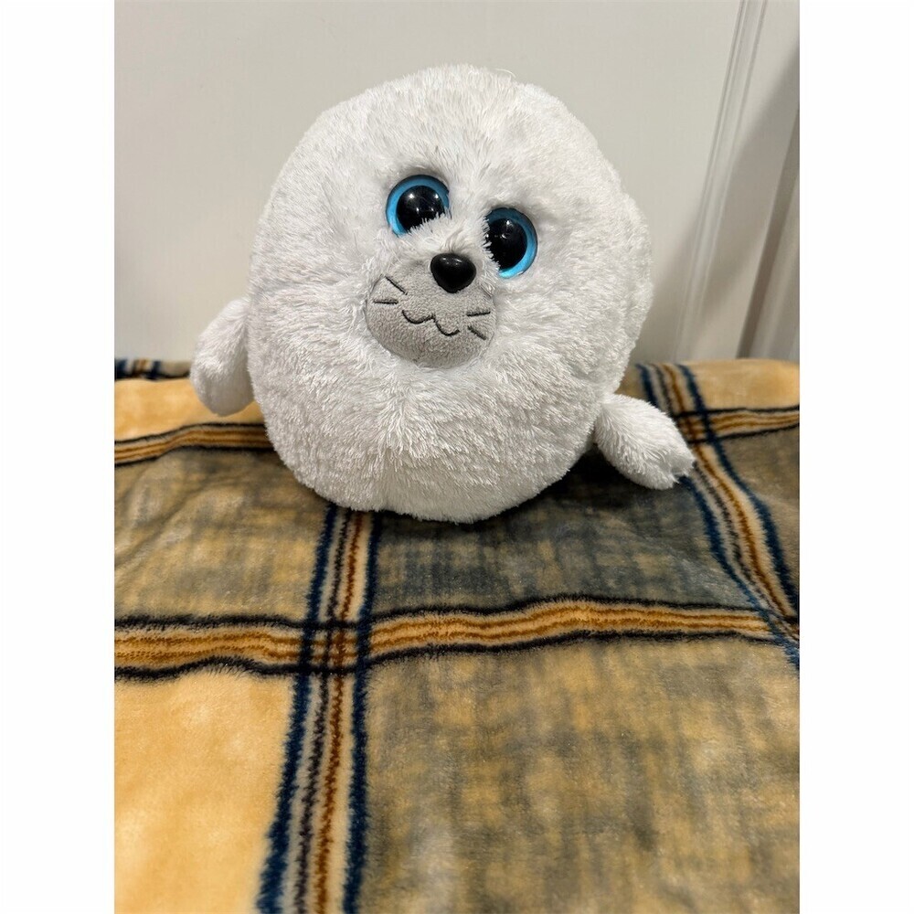 Ty Beanie Ballz Seymour White Seal Plush Stuffed Animal Toy Small - Picture 2 of 7